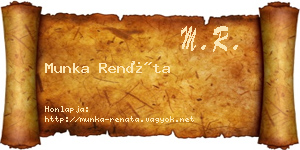 Munka Renáta névjegykártya